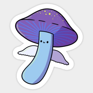 Happy Flying Mushroom With Wings Sticker